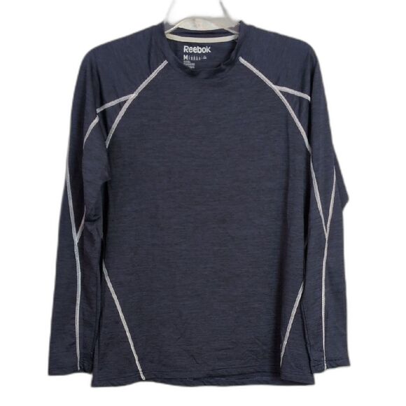 Reebok Blue Long Sleeve Stretch Athletic Shirt Men's M - Picture 1 of 4